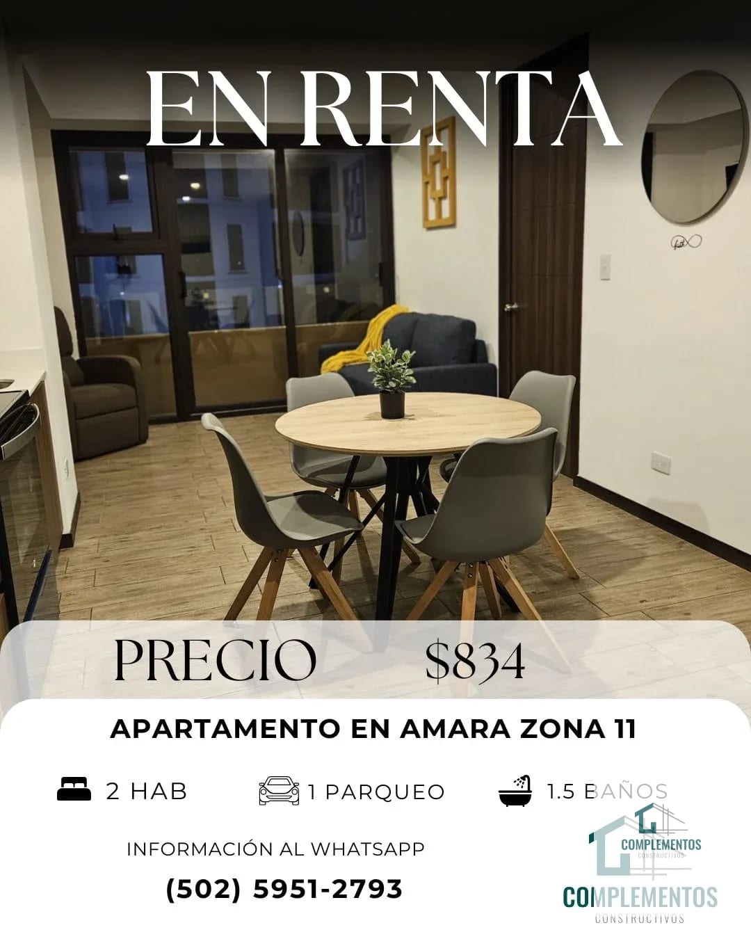Amara Once, Apartamento en Renta zona 11 — Apartamento en Alquiler en Amara Once, Zona 11, Guatemala, Ciudad — foto 1 de 7