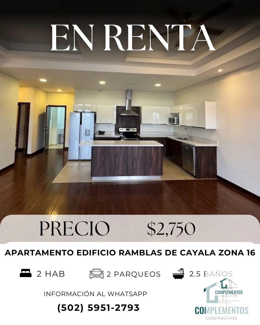 Ramblas de Cayala, Apartamento en Renta Zona 16 - 1