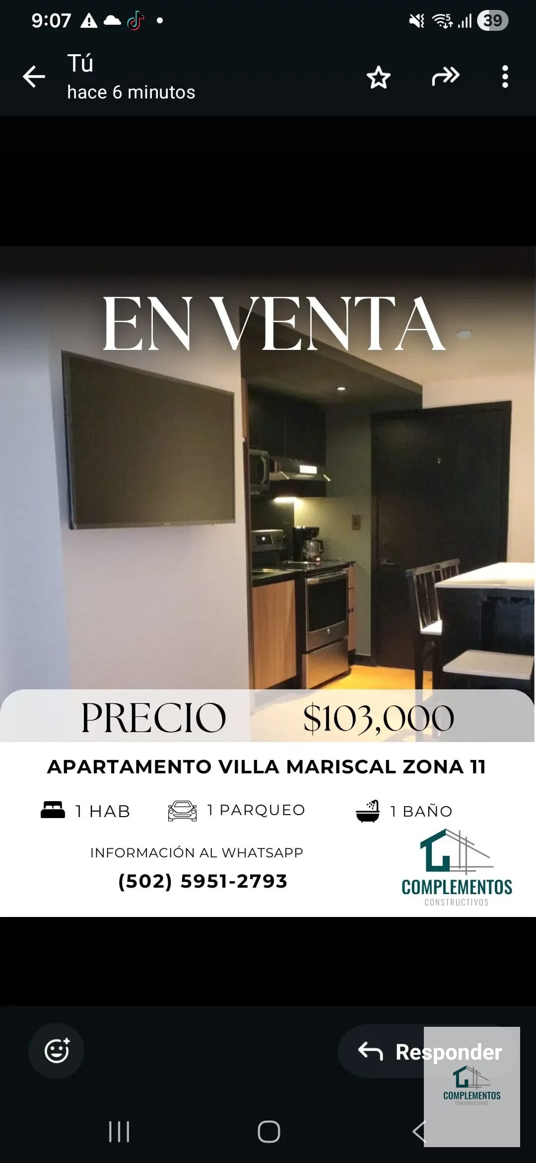 Villa Mariscal, Apartamento en venta zona 11 — Apartamento en Venta en Villa Mariscal, Zona 11, Guatemala, Ciudad — foto 1 de 9
