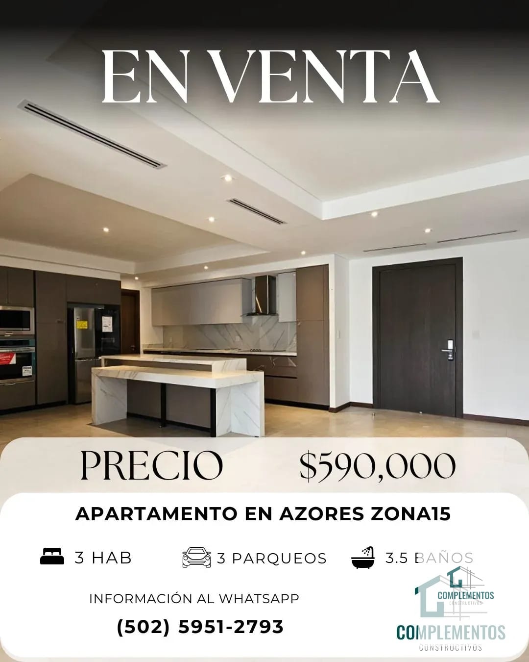 Azores, Apartamento en venta zona 15 — Apartamento en Venta en Zona 15, Guatemala, Ciudad — foto 1 de 11