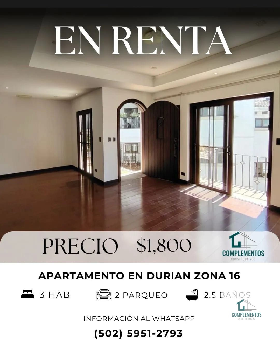 Durian Cayala, Apartamento en Renta, 3hab. 145 m2 — Apartamento en Alquiler en Ciudad Cayalá, Zona 16, Guatemala, Ciudad — foto 1 de 9