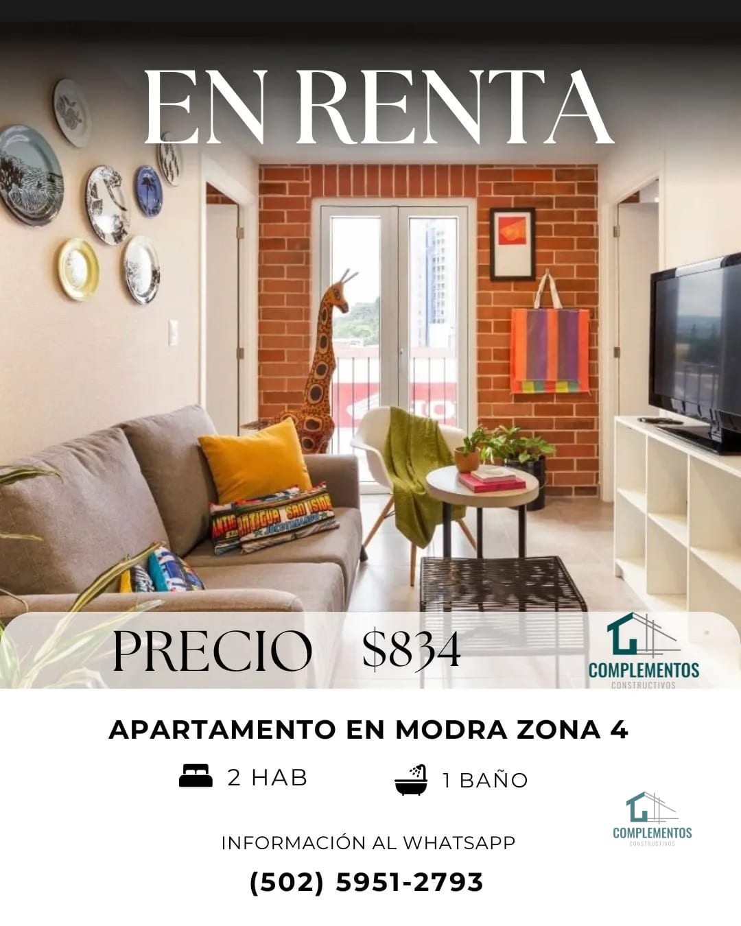 Modra, Apartamento en Renta Zona 4, 2hab. — Apartamento en Venta en Modra, Zona 4, Guatemala, Ciudad — foto 1 de 7