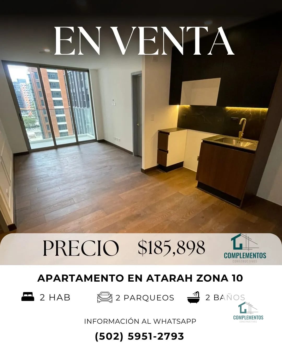 Atarah, Apartamento en Renta Zona 10, 2hab. 61.47M2 — Apartamento en Alquiler en Atarah, Zona 10, Guatemala, Ciudad — foto 6 de 7