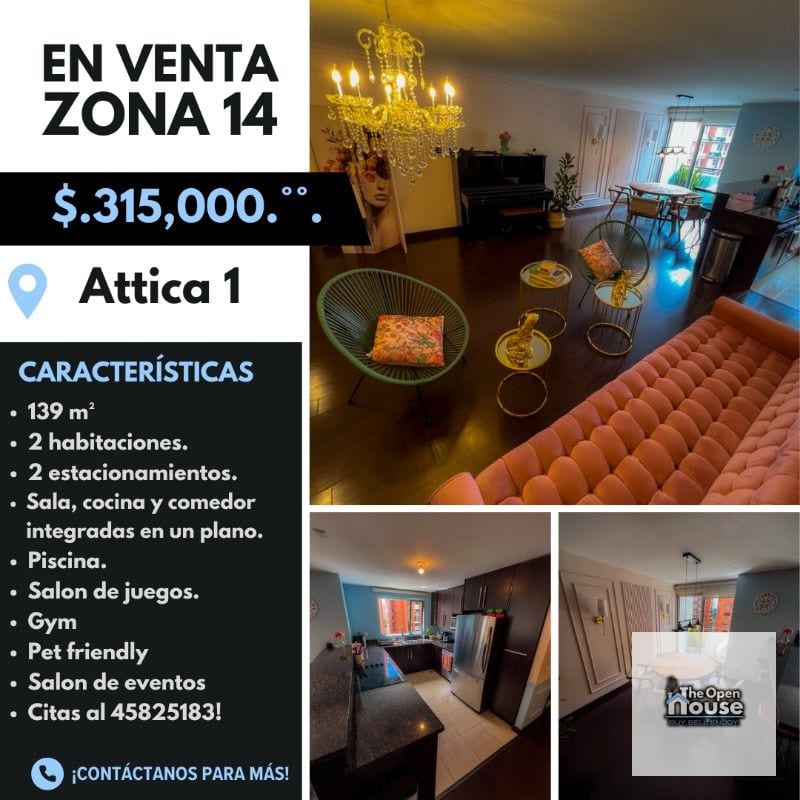 Apartamento en venta Attica 1 zona 14 — Apartamento en Venta en Attica, Zona 14, Guatemala, Ciudad — foto 1 de 15