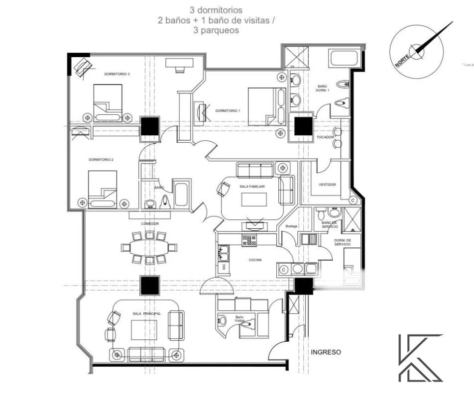 Elegante apartamento en venta en el Condominio Milenia, zona 10 - 2