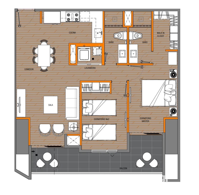 Elegante apartamento de 2 habitaciones con balcón amplio y acabados premium - 13