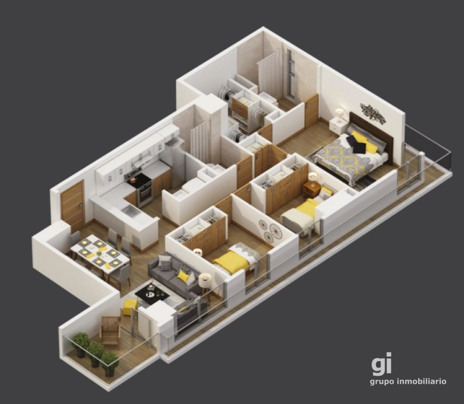 Apartamento de 3 dormitorios en venta zona 10 - 17