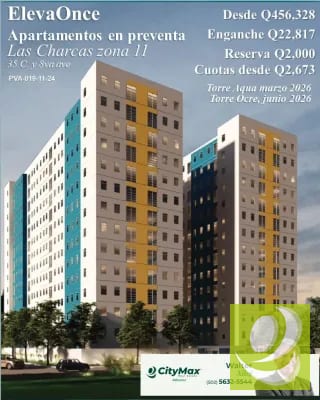 APARTAMENTO PARA ESTRENAR EN ZONA 11 – PROYECTO ELEVA ONCE — Apartamento en Venta en Zona 11, Guatemala, Ciudad — miniatura 1 de 10