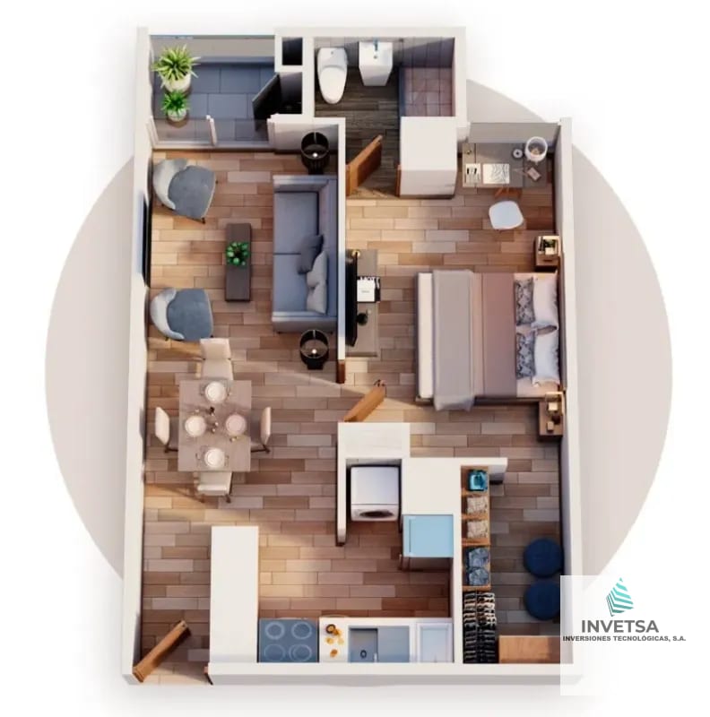 CONDADO CATORCE ZONA 14 LA VILLA APARTAMENTO AMUEBLADO — Apartamento en Alquiler en La Villa, Zona 14, Guatemala, Ciudad — foto 4 de 11