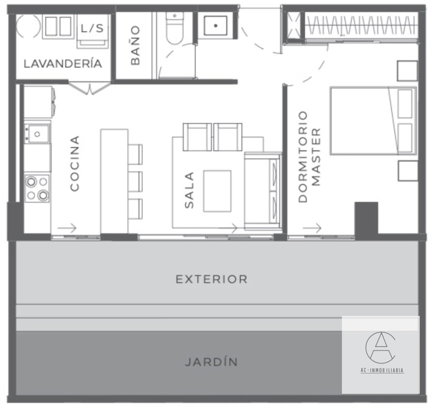 Apartamento amueblado en renta con jardín privado - 11