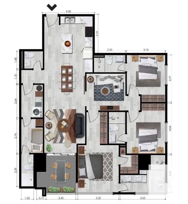 Moderno apartamento en renta en el corazón de zona 10 - 2
