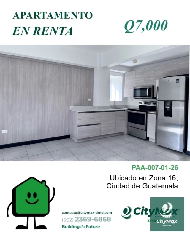 Apartamento en Renta en Zona 16 Ciudad de Guatemala - 1
