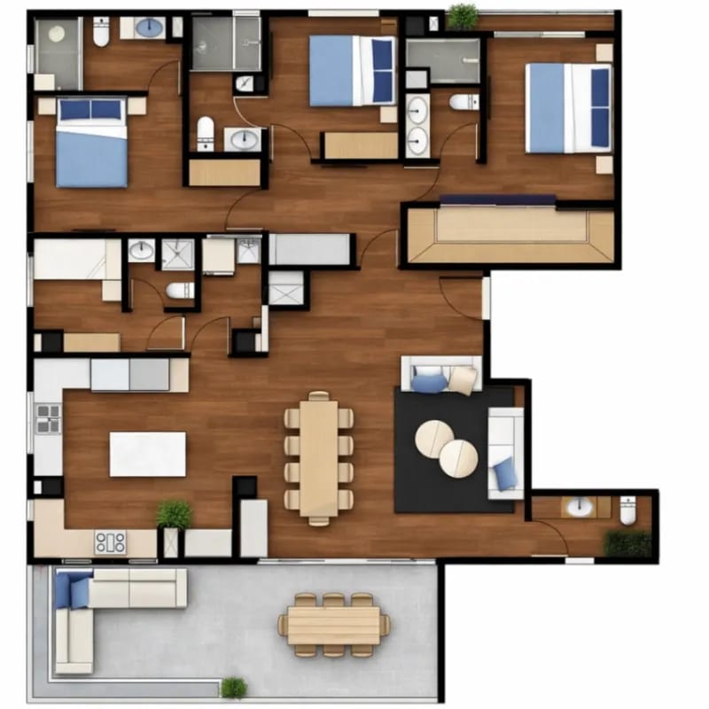 Apartamento con la comodidad de una casa en alquiler en zona 15 — Apartamento en Alquiler en Zona 15, Guatemala, Ciudad — foto 9 de 17