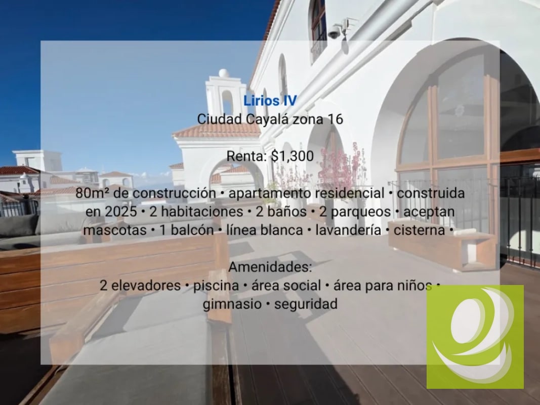 Apartamento en Renta en Lirios, Ciudad Cayalá z. 16 - 13