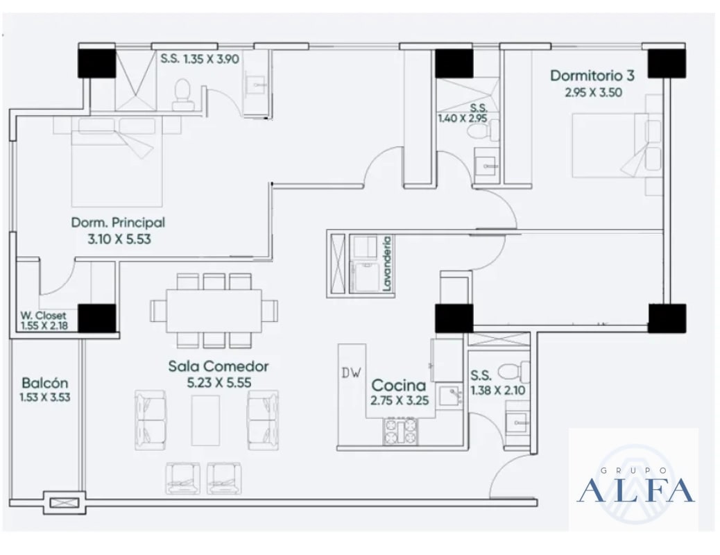 APARTAMENTO VENTA BORGHETTO VHI ZONA 15 - 3