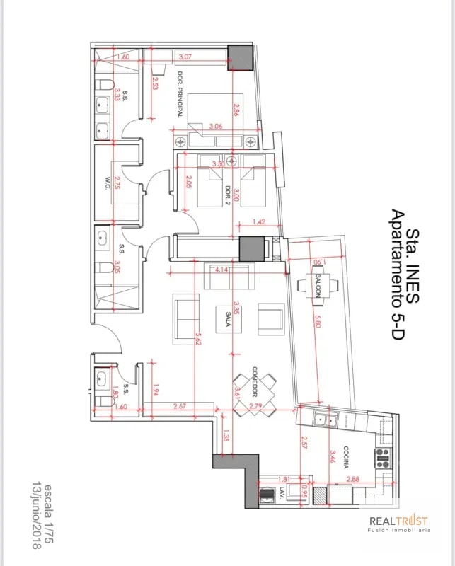 En renta apartamento amueblado en el Edificio Santa Ines: - 4